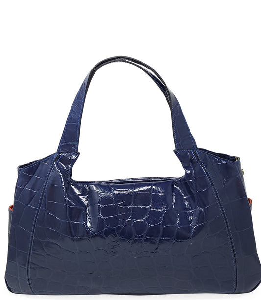 Madison Maison Navy Moc Croc Bag - MADISON MAISON