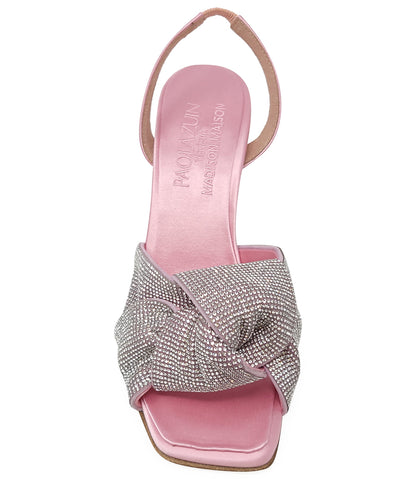 Madison Maison Pink Satin Leather High Heel Sandal - MADISON MAISON