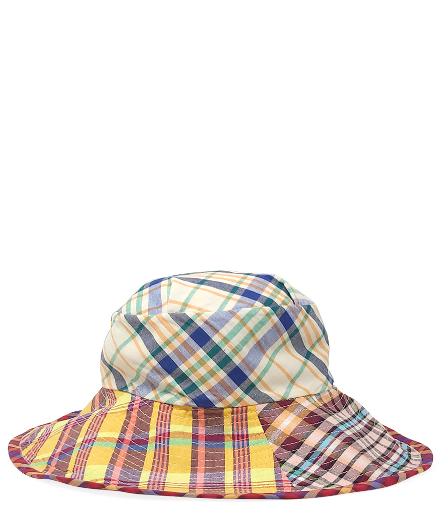 Madison Maison Multi Color Cotton Large Plaid Hat - MADISON MAISON