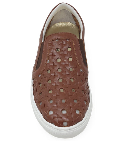 Madison Maison Tan Leather Woven Sneaker - MADISON MAISON