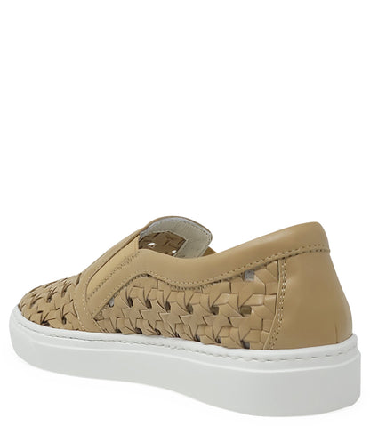 Madison Maison Beige Leather Woven Sneaker - MADISON MAISON