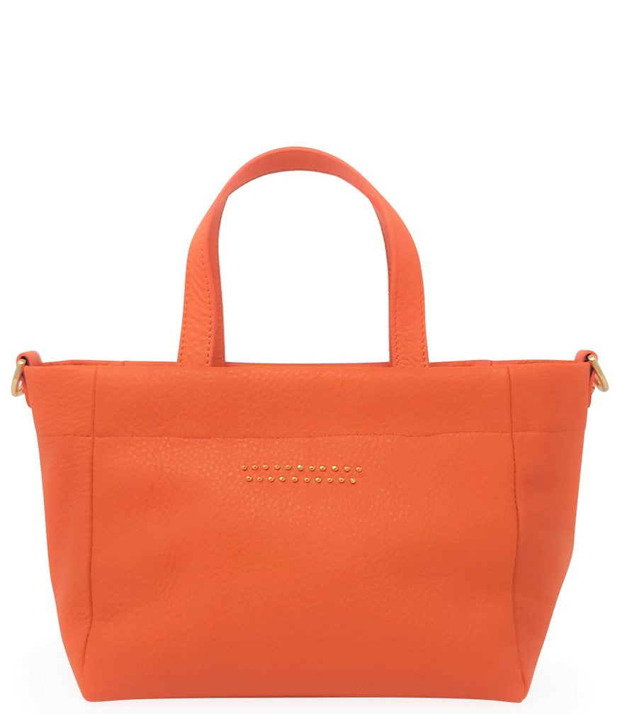Quyenn Eva Orange Leather Mini Tote Bag - MADISON MAISON