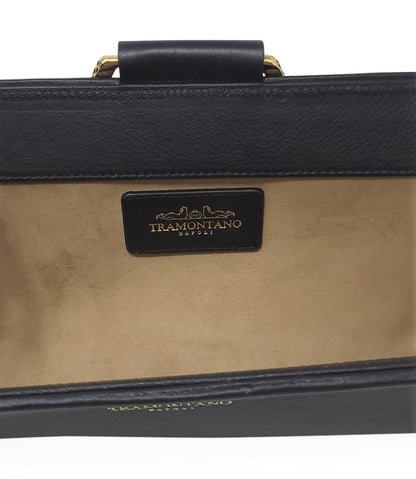 Tramontano Black Leather Large Clutch W/ Snake Handle - MADISON MAISON