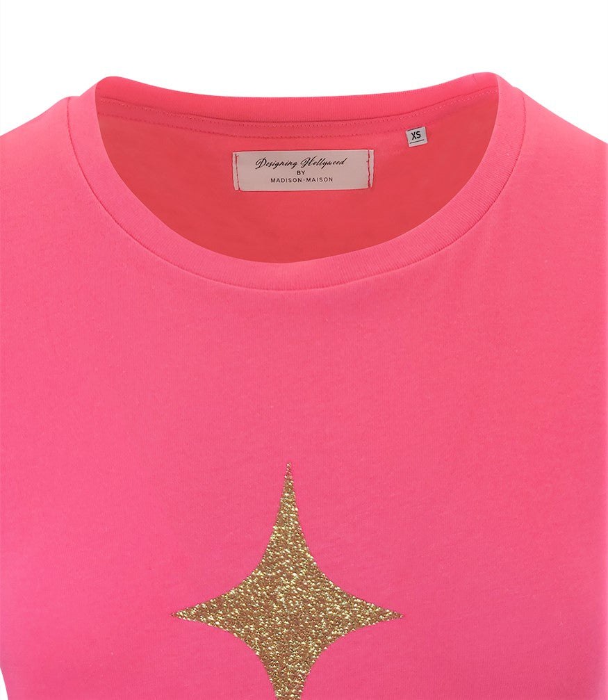 Designing Hollywood  X Madison Maison Cotton Fuchsia Star Lady  T Shirt - MADISON MAISON