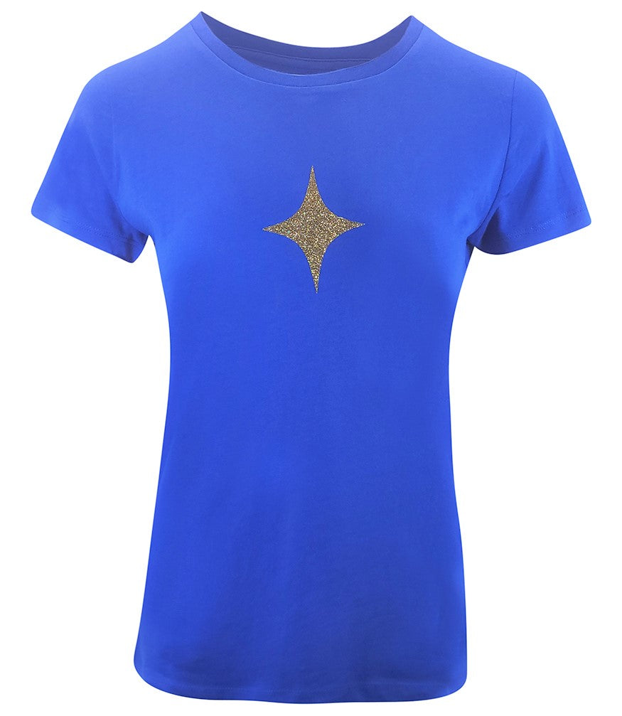 Designing Hollywood  X Madison Maison Cotton Mid Blue Star Lady  T Shirt - MADISON MAISON