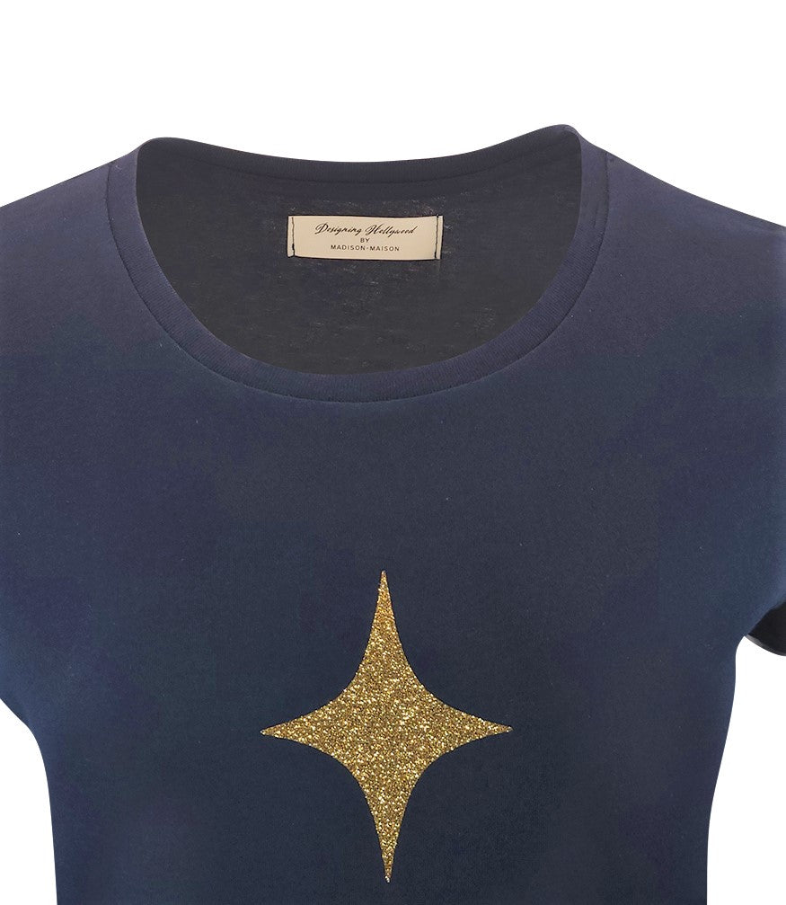 Designing Hollywood  X Madison Maison Cotton Navy Star Lady T Shirt - MADISON MAISON