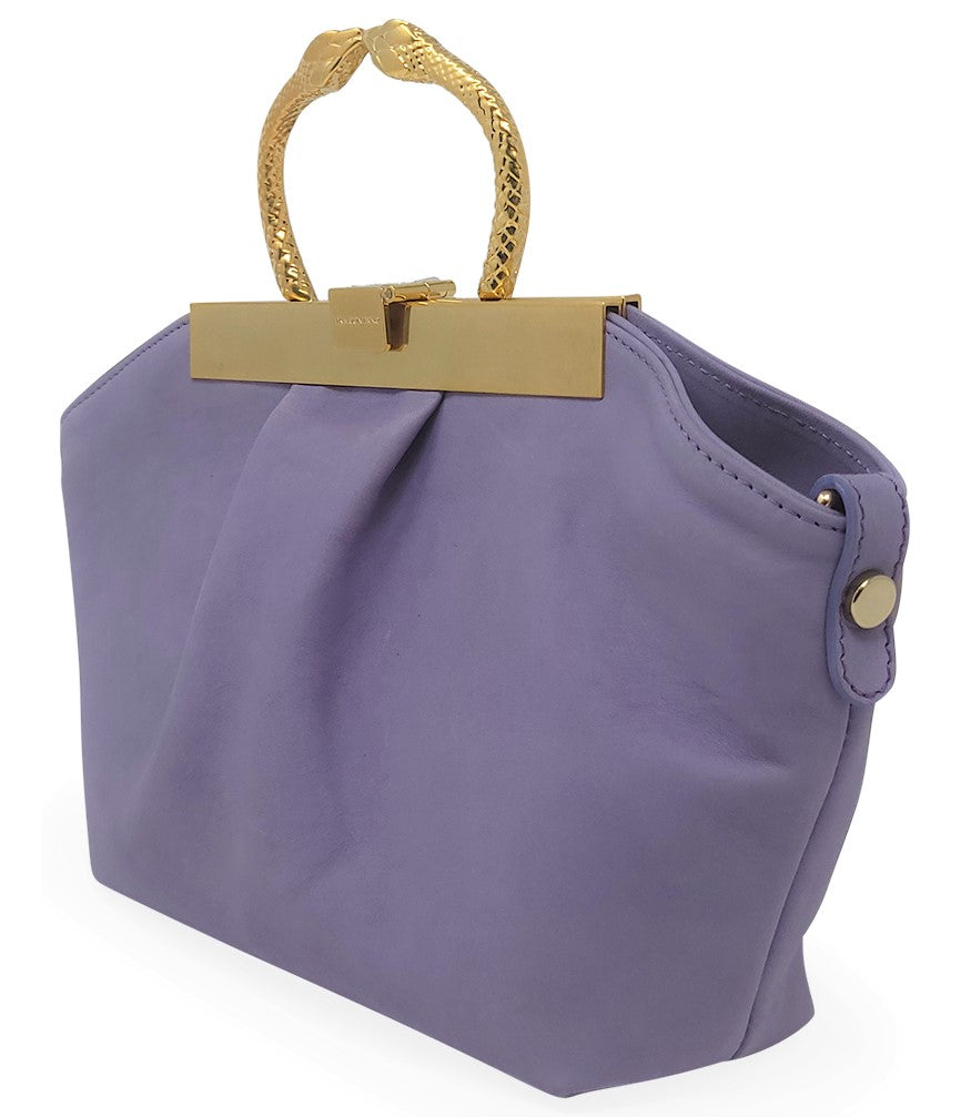 Madison Maison Lavender Leather Min Bag With Snake Handle - MADISON MAISON