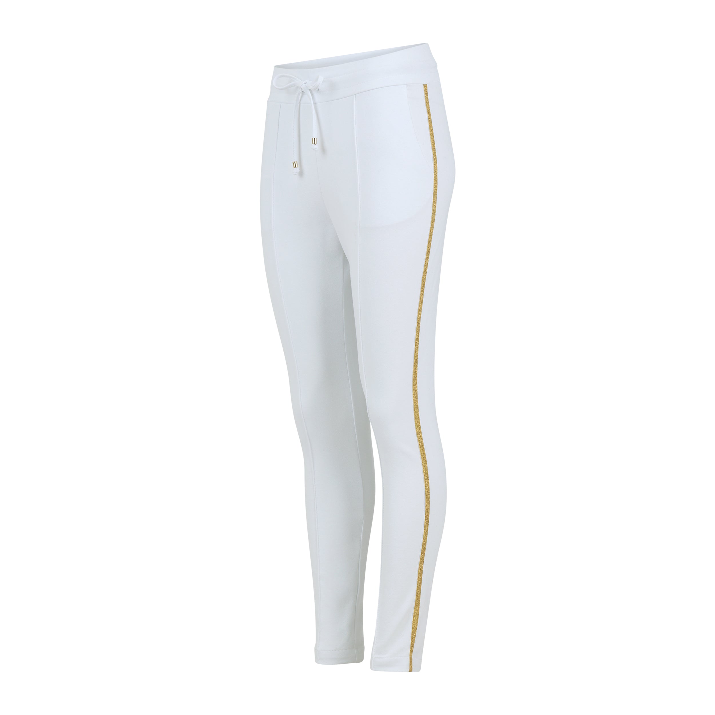 White and gold sweatpants deals
