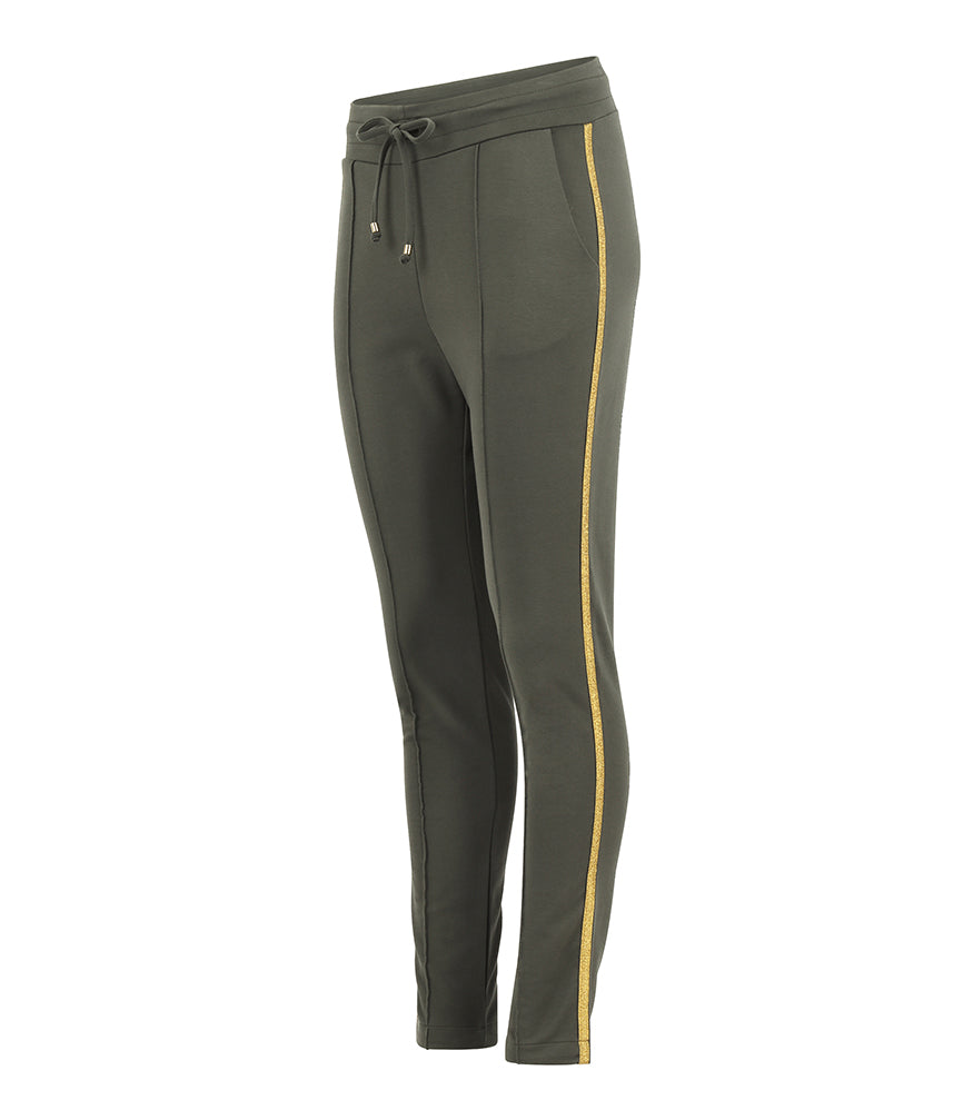 Madison Maison Army Green W/ Gold Stripe Sweatpants - MADISON MAISON