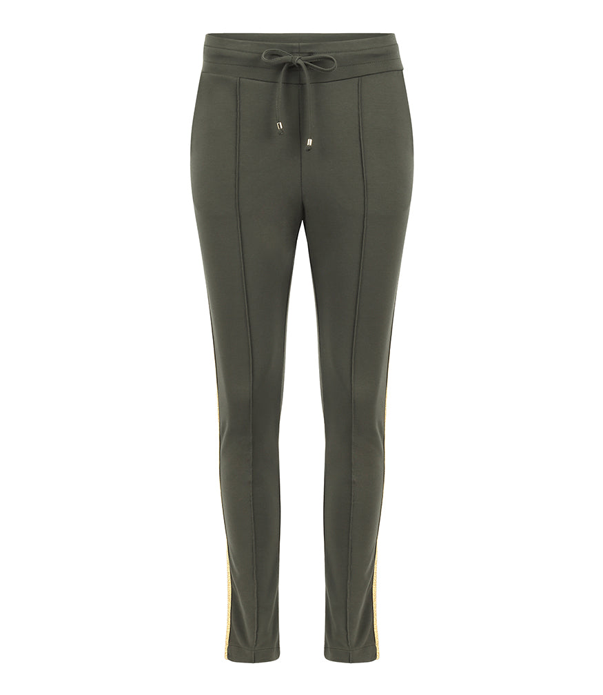 Madison Maison Army Green W/ Gold Stripe Sweatpants - MADISON MAISON