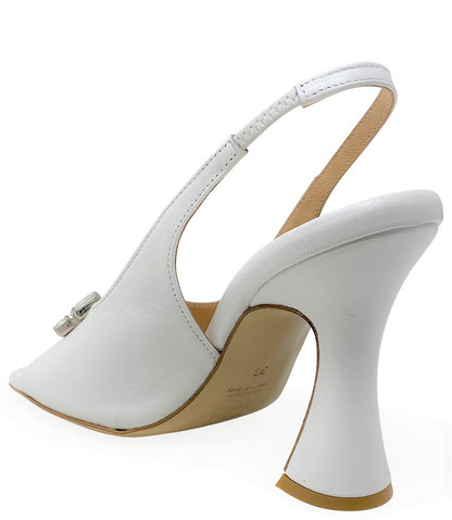 Madison Maison White Jeweled Slingback