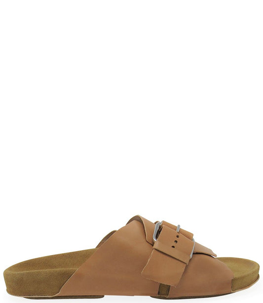 Moma Tan Leather Open Toe Sandal - MADISON MAISON