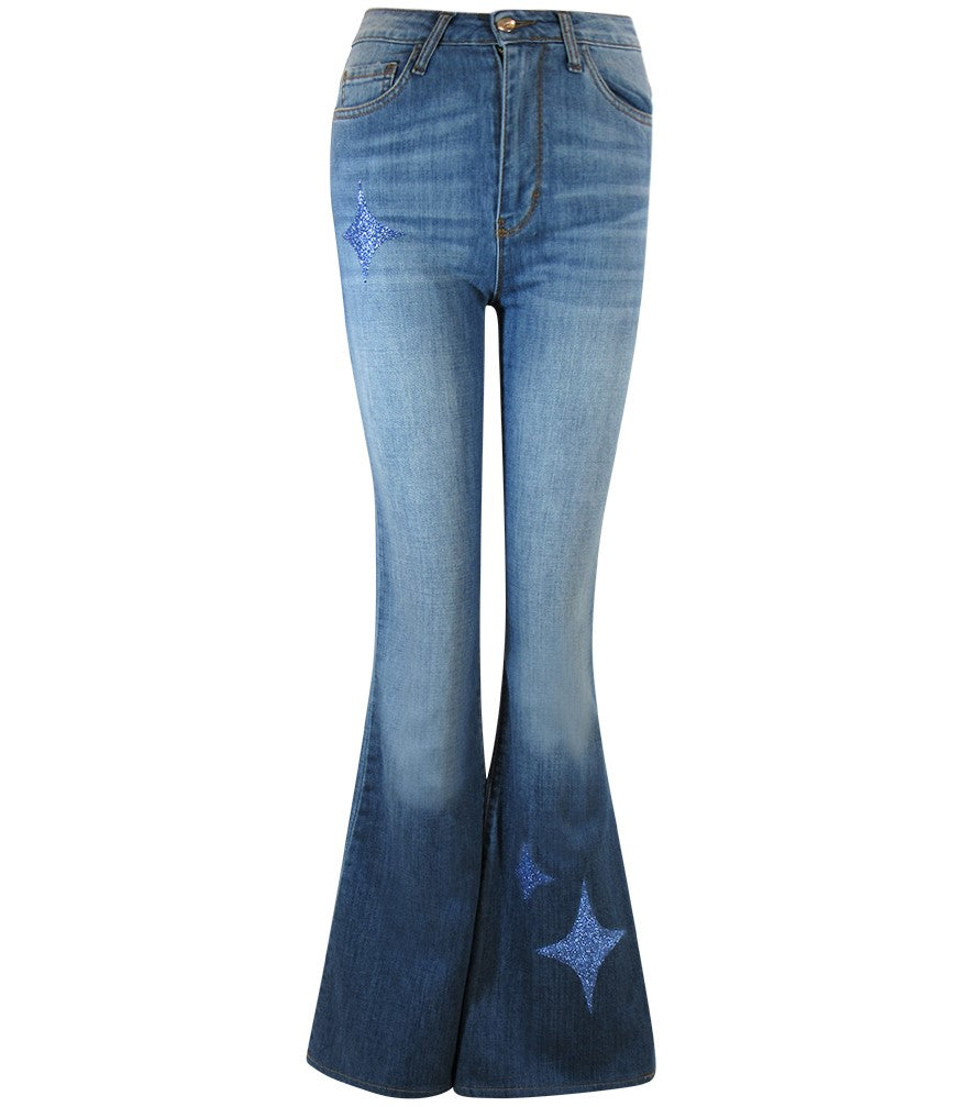 Designing Hollywood  X Madison Maison Denim Blue Jean with Glitter Star - MADISON MAISON