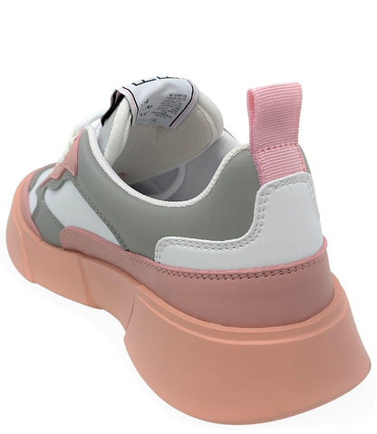 PREMIUM BASICS ROSE/WHITE LACE UP SNEAKER - MADISON