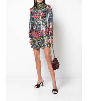 Raquel Diniz Eugina Blue/Red Short Dress - MADISON