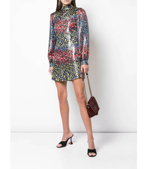 Raquel Diniz Eugina Blue/Red Short Dress - MADISON