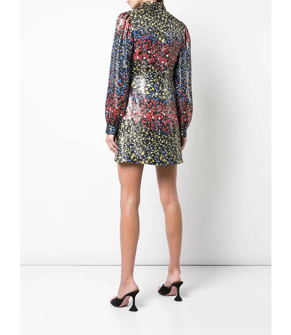 Raquel Diniz Eugina Blue/Red Short Dress - MADISON