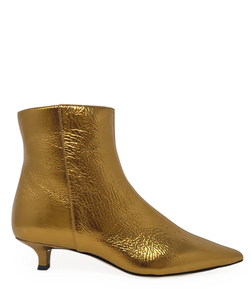 Madison Maison Bronze Kitten Heel Ankle Boot - MADISON MAISON