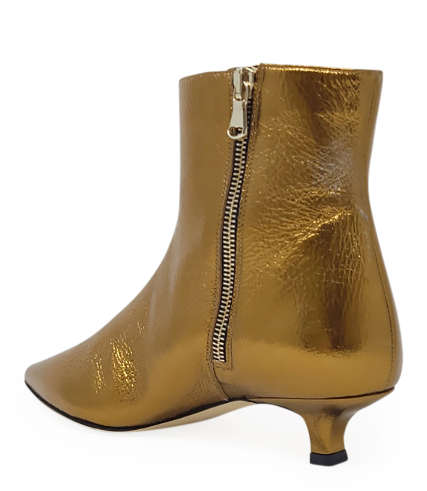Madison Maison Bronze Kitten Heel Ankle Boot - MADISON MAISON