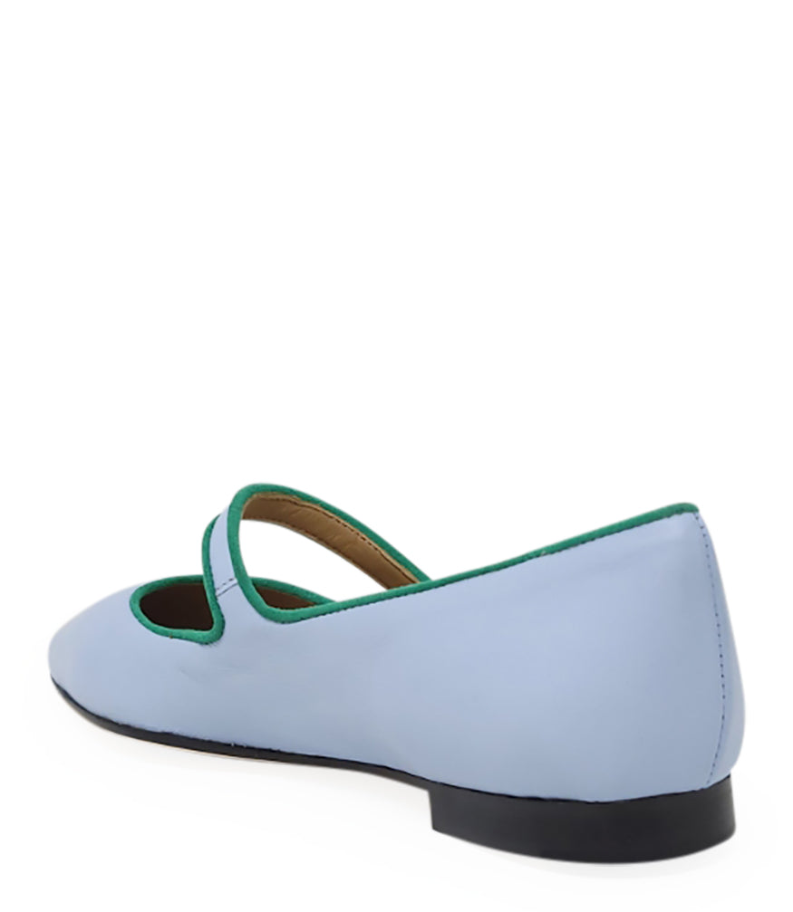 Madison Maison Blue Leather Flat Pointy Ballet - MADISON MAISON