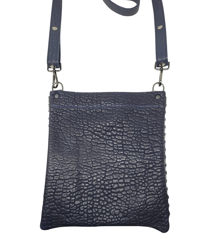 Quyenn Navy Leather Chain Crossbody - MADISON MAISON