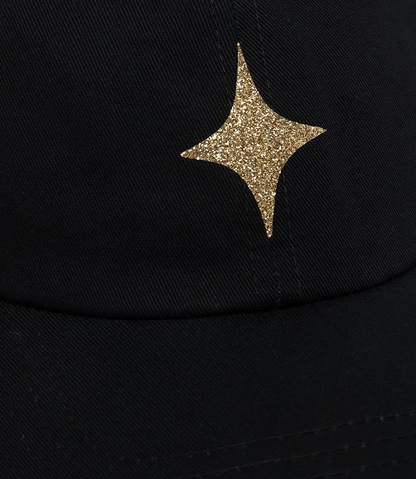 Madison Maison Black Baseball Cap With Glitter Star