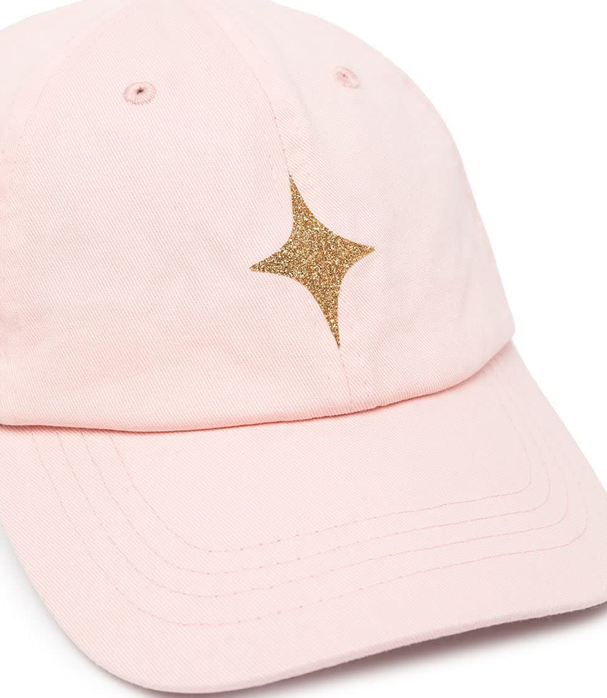 Madison Maison Pastel Pink Baseball Cap With Glitter Star