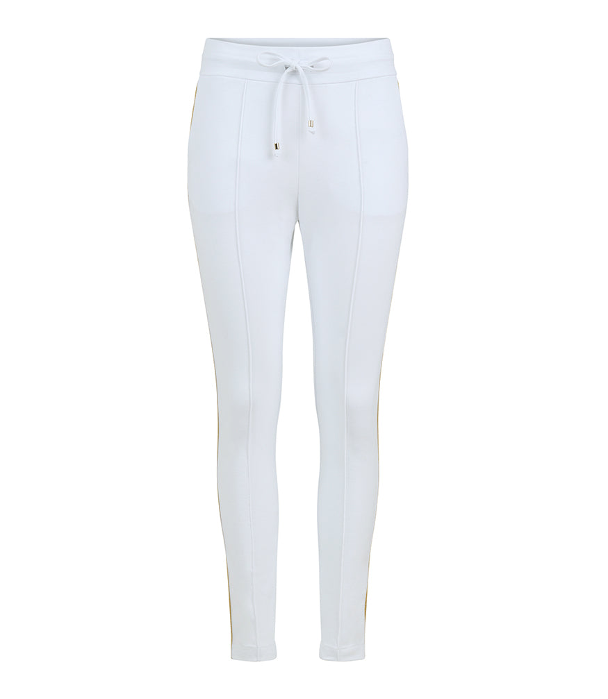 Madison Maison White W/ Gold Stripe Sweatpants - MADISON