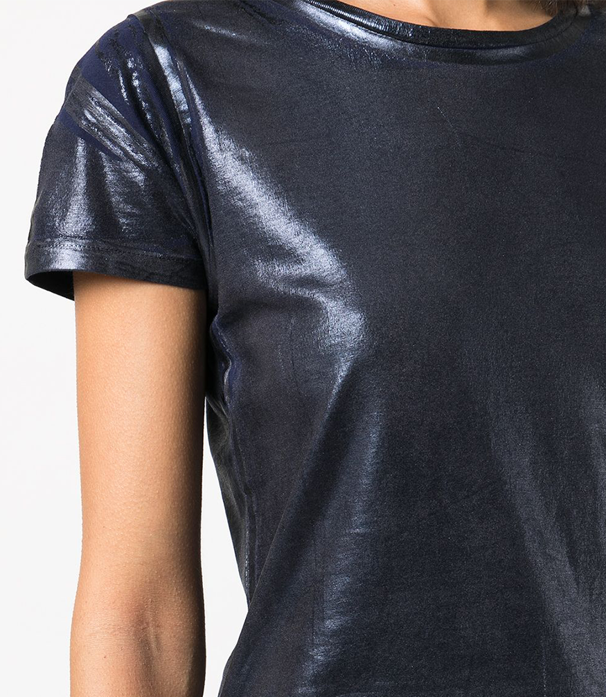 metallic coated cotton t shirt 