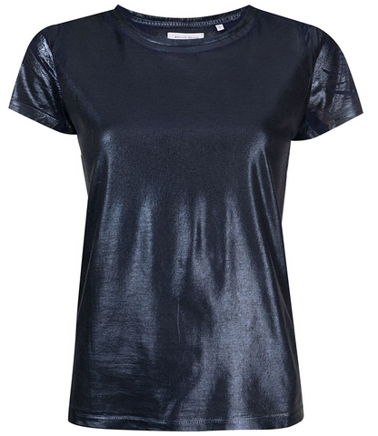 metallic coated cotton t shirt 