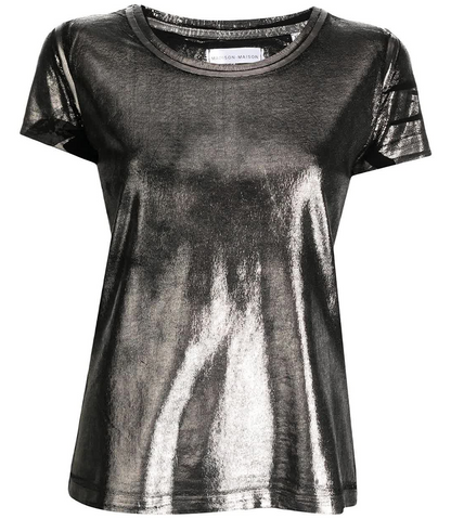 metallic coated cotton t shirt 