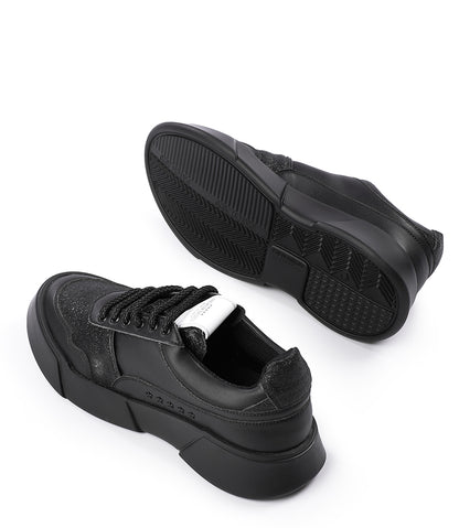 PREMIUM BASICS BLACK LACE UP SNEAKER - MADISON