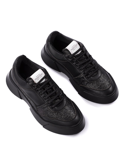 PREMIUM BASICS BLACK LACE UP SNEAKER - MADISON