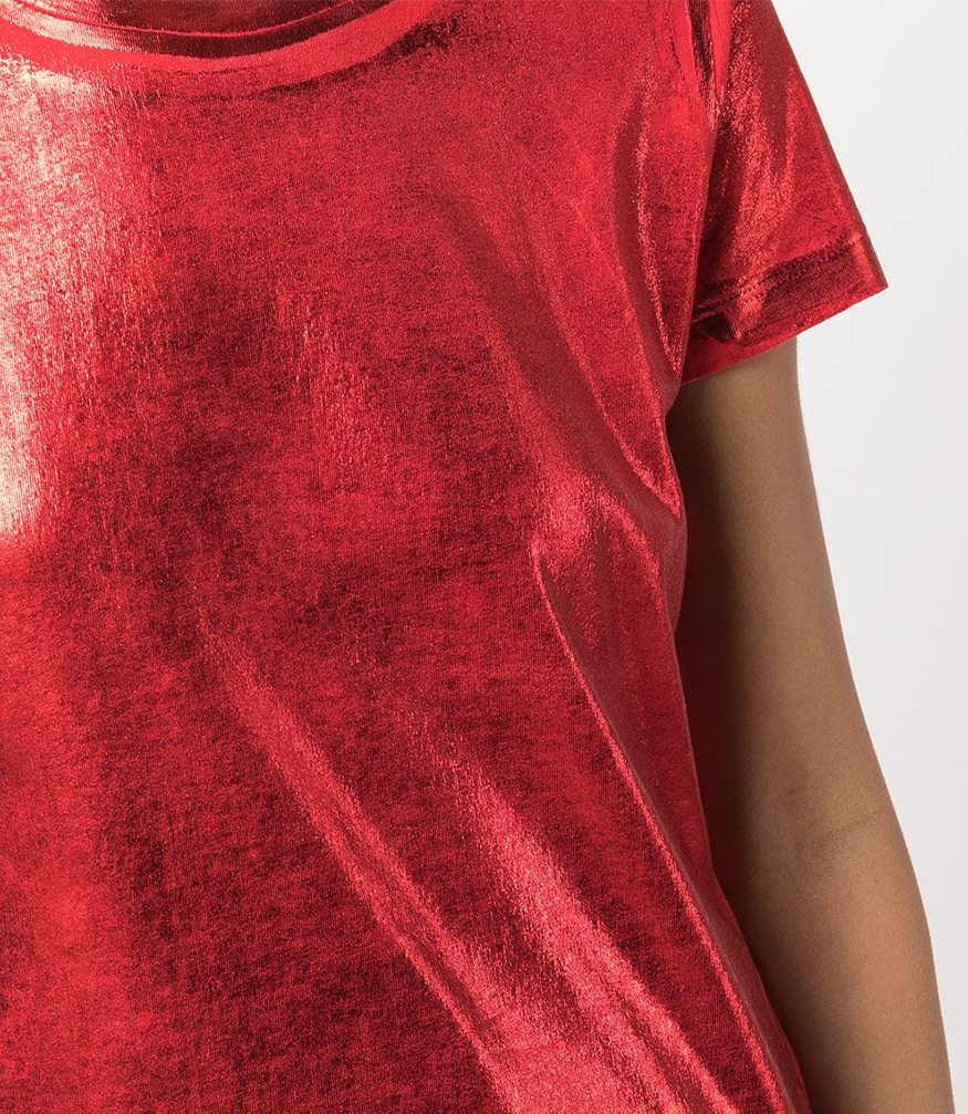 metallic coated cotton t shirt 