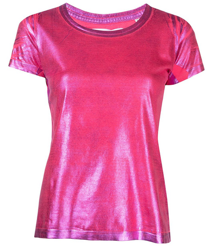 metallic coated cotton t shirt 