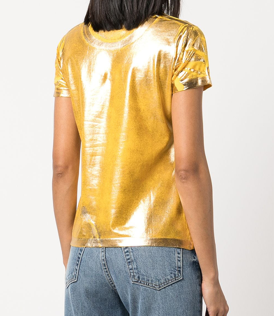 metallic coated cotton t shirt 