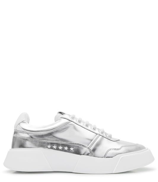 PREMIUM BASICS SILVER LACE UP SNEAKER - MADISON