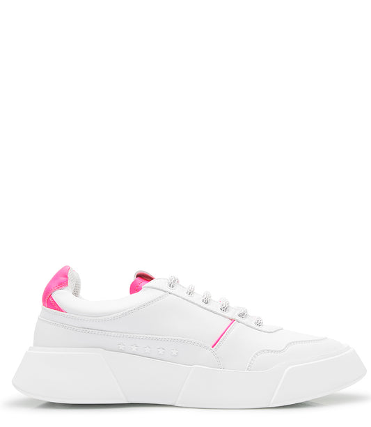 PREMIUM BASICS WHITE/PINK LACE UP SNEAKER - MADISON